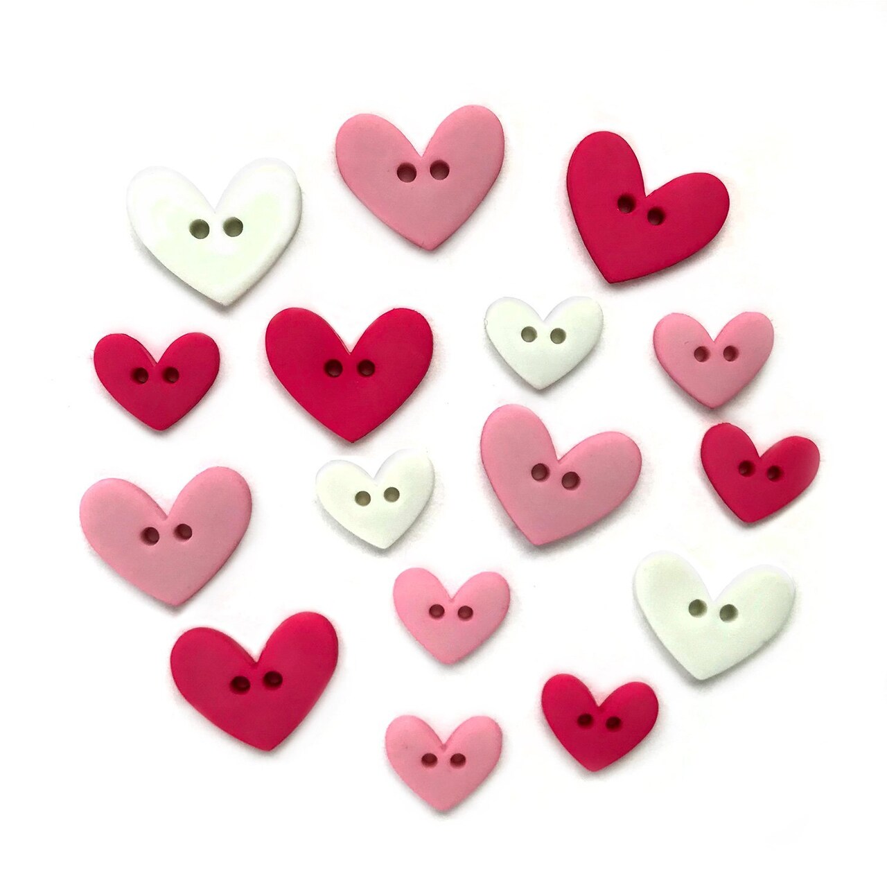 Buttons Galore and More Craft & Sewing Buttons - Valentine Hearts - 48 Buttons